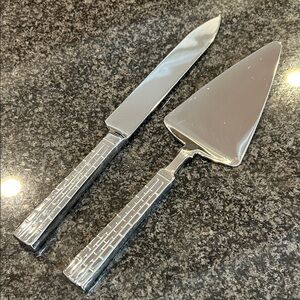 Ralph Lauren Elegant Silver Cake Knife and Server Set